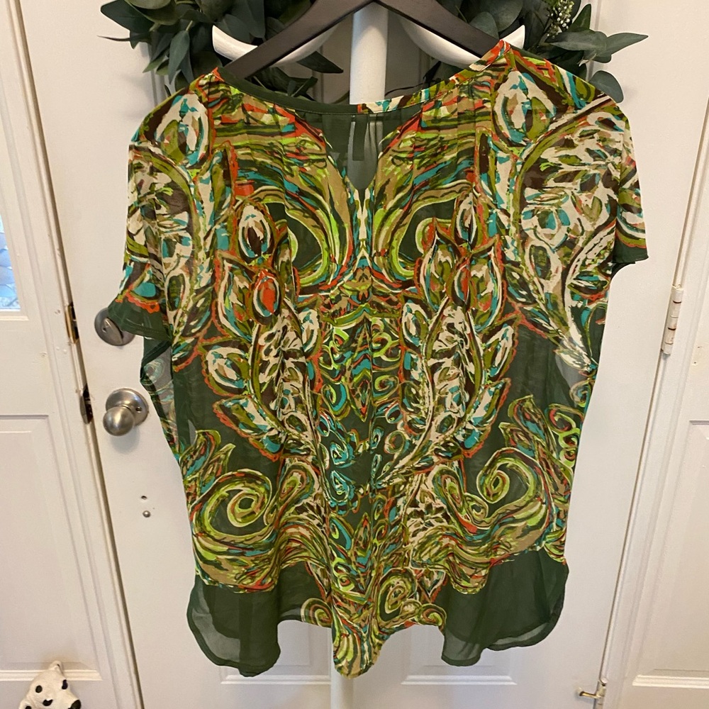 New Directions Artsy Multicolor Blouse - Picture 2 of 7